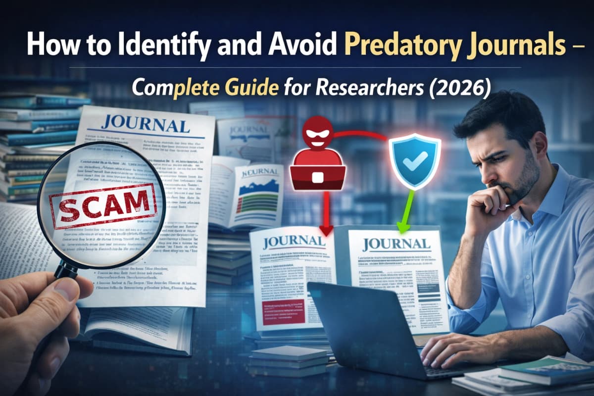 Selection criteria flowchart for identifying legitimate vs predatory journals